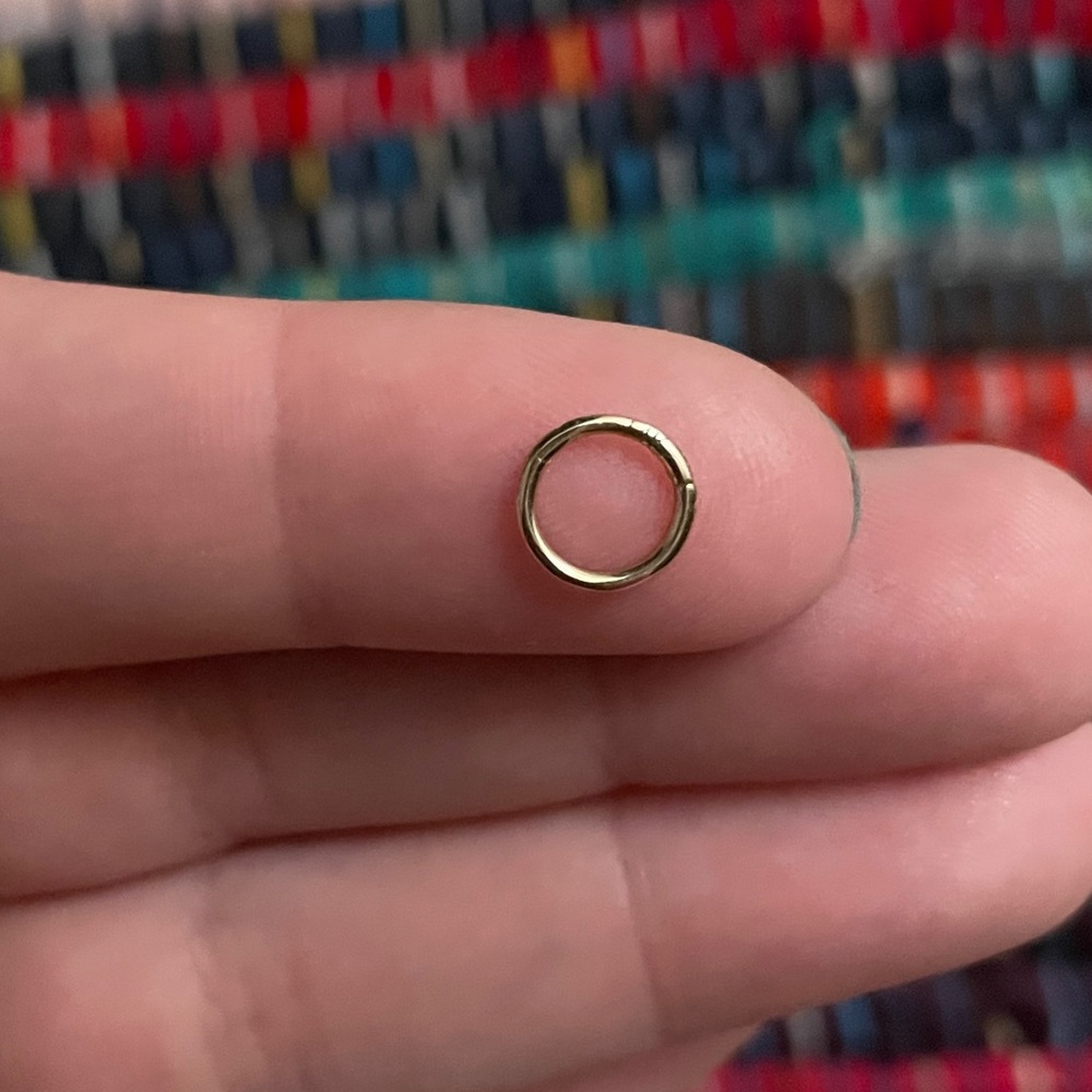 Solid 14 Karat gold seamless hoop earring - 18g